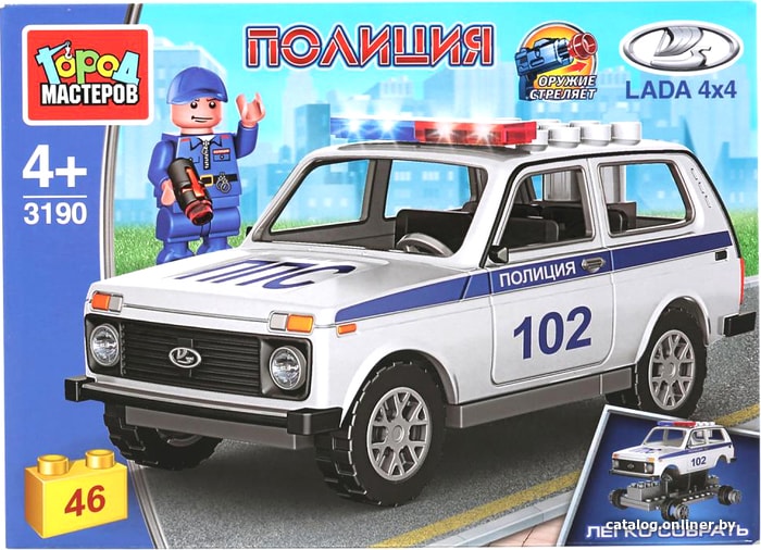 

Конструктор Город мастеров Полиция 3190-CY Lada 4х4