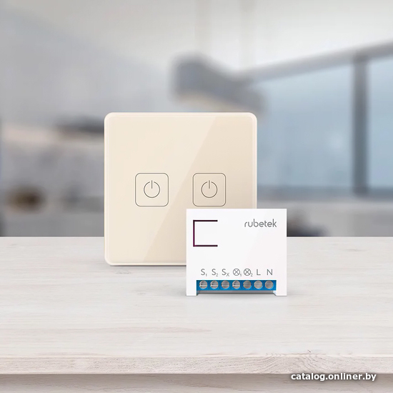

Выключатель Rubetek двухканальный Wi-Fi 868 МГц RK-4627(Bg)