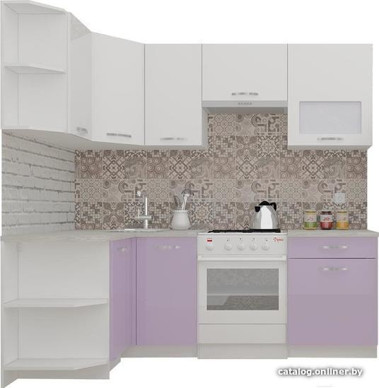 

Готовая кухня ВерсоМебель ЭкоЛайт-6 1.2x2.2 правая (белый/вереск)