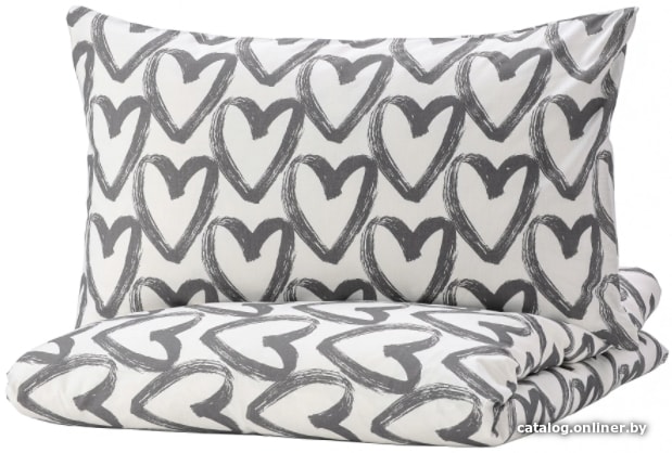 

Постельное белье Ikea Ликтфиббла (серый/белый) 150x200 904.664.24
