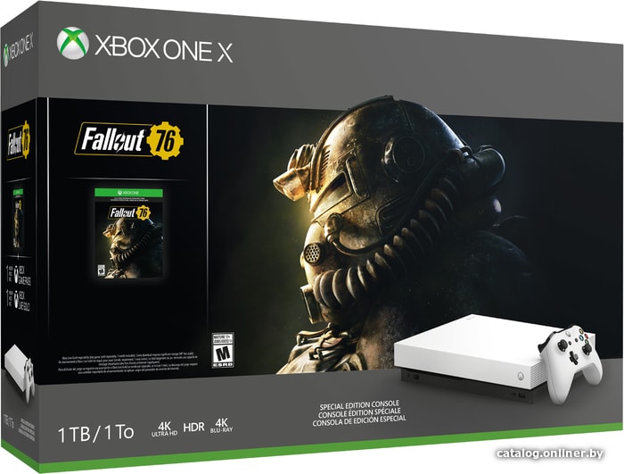 Microsoft Xbox One X Robot White 1TB Fallout 76 игровую приставку купить в  Минске