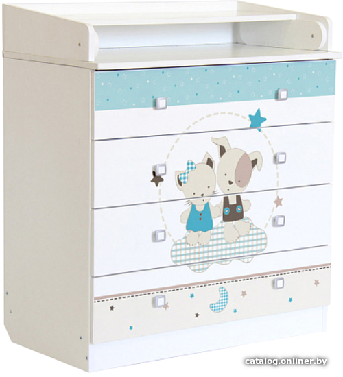 

Детский комод Polini Kids Simple 1580 Лучшие друзья (белый)