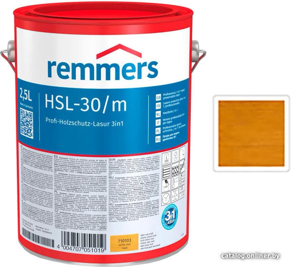 

Лазурь Remmers HSL-30/m-Profi 710420 (дуб рустикальный RC-360, 20 л)