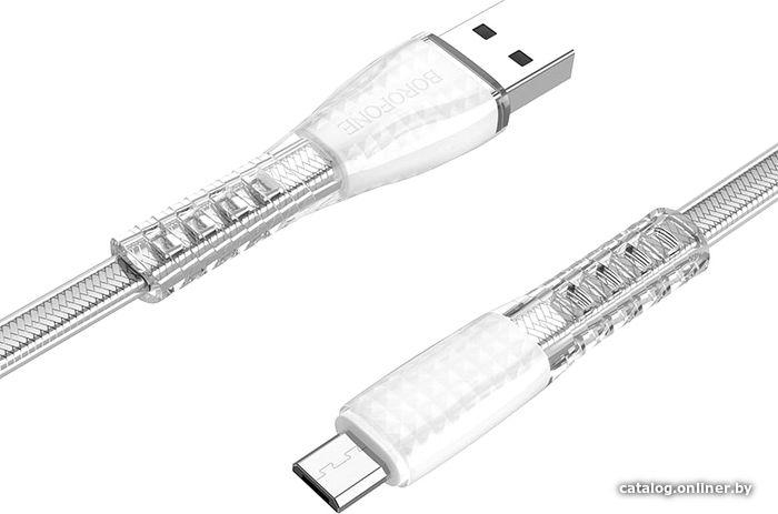 

Кабель Borofone BU31 USB Type-A microUSB (1 м, серебристый)