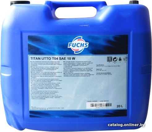 

Трансмиссионное масло Fuchs Titan UTTO TO-4 SAE 10W 20л