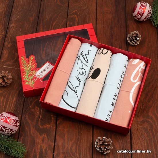 

Набор полотенец Этель Gift set 5 шт 9275443 (бежевый/голубой/розовый)