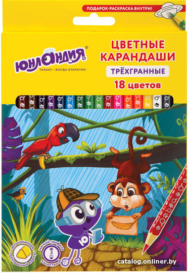 

Набор цветных карандашей Юнландия Юнландик-детектив 181681 (18цв)