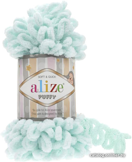 

Пряжа для вязания Alize Puffy 15 (9 м, светлая мята)