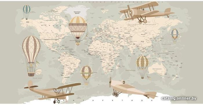 

Виниловые обои Citydecor Карта мира на русском 500x270