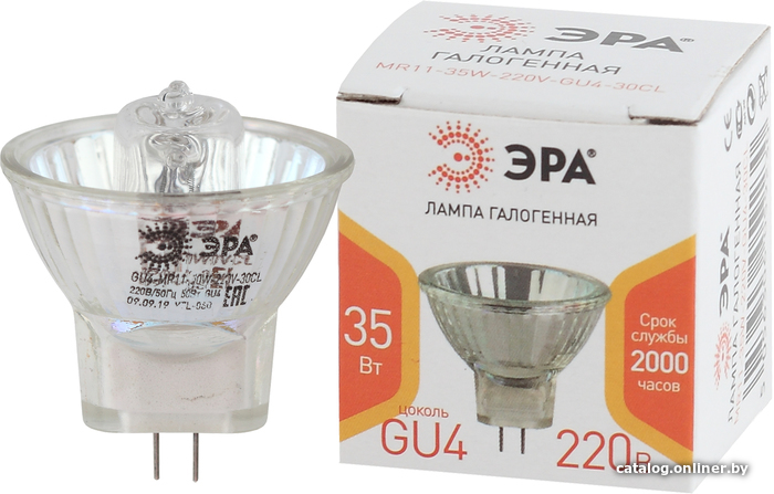 

Галогенная лампа ЭРА GU4-MR11-35W-220V-30 CL Б0044094