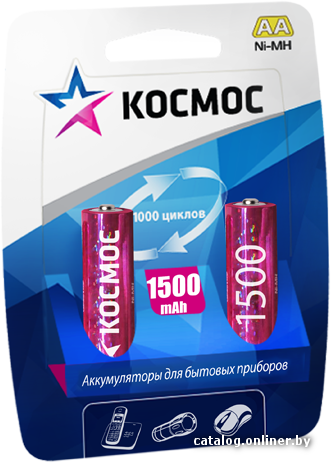 

Аккумулятор КОСМОС AA 1500mAh 2 шт