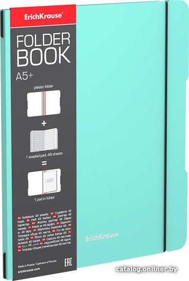 

Полуобщая тетрадь Erich Krause FolderBook Pastel Mint 48 л клетка 53704