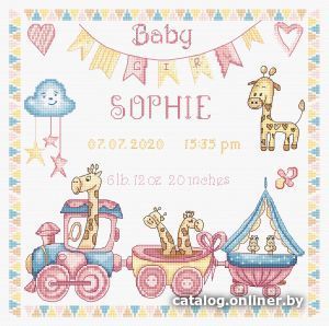 

Набор для вышивания Letistitch Метрика для девочки