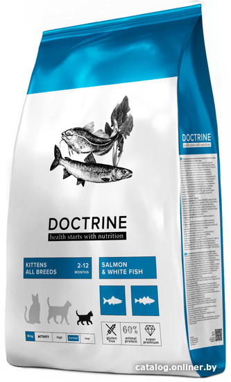 

Сухой корм для кошек Doctrine для котят с лососем и белой рыбой 10 кг