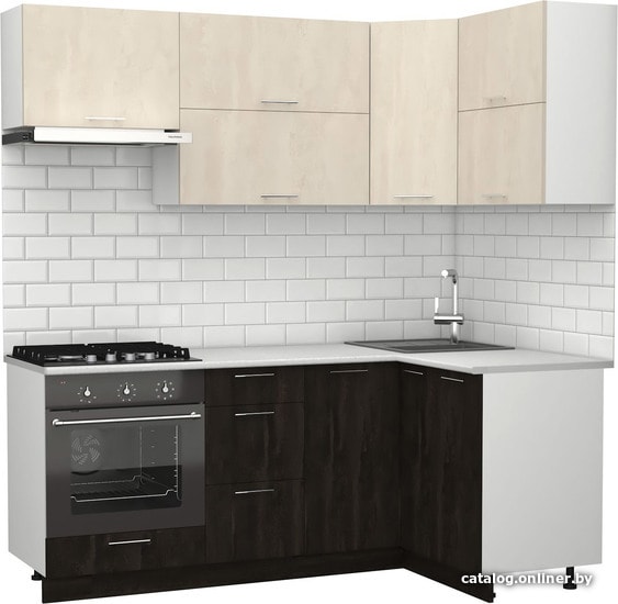 

Готовая кухня S-Company Клео крафт 1.2x2.0 правая (угольный камень/шелковый камень)