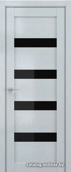 

Межкомнатная дверь Юркас Deform V16 80x200 (грей вуд/стекло lacobel черный лак)