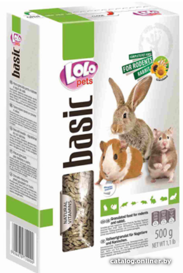 

Корм для грызунов Lolo Pets Basic Natural Vitamins для кроликов и грызунов 500 г