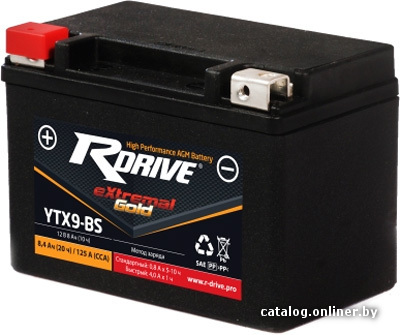 

Мотоциклетный аккумулятор RDrive eXtremal Gold YTX9-BS (8 А·ч)