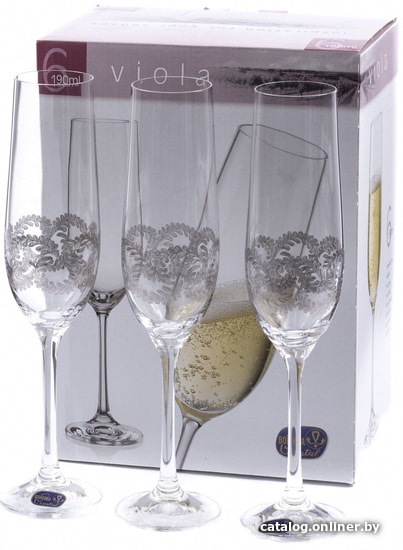 

Набор бокалов для шампанского Bohemia Crystal Viola 40729/Q9044/190