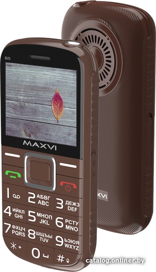 

Кнопочный телефон Maxvi B5 (коричневый)