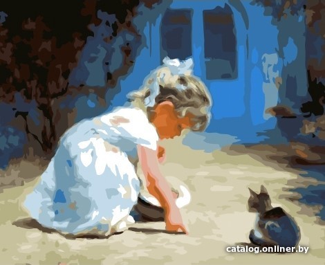 

Картина по номерам PaintBoy Девочка и котенок GX32982