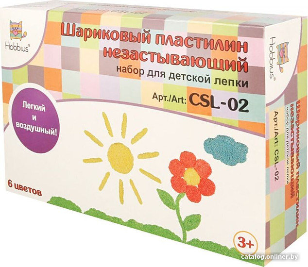 

Пластилин легкий Hobbius Шариковый CSL-02 (158 г, 6 цв)