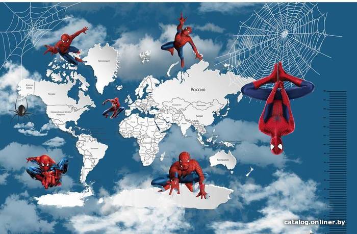 

Фотообои Citydecor Superhero Spiderman 8 с защитным покрытием карта и ростомер, 400x260