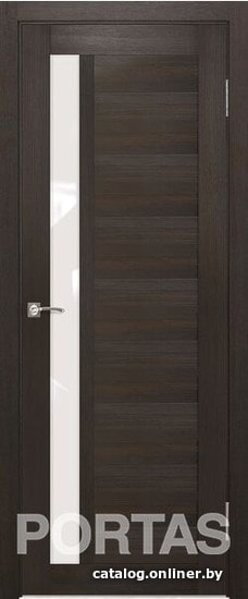 

Межкомнатная дверь Portas S28 90x200 (орех шоколад, стекло lacobel белый лак)
