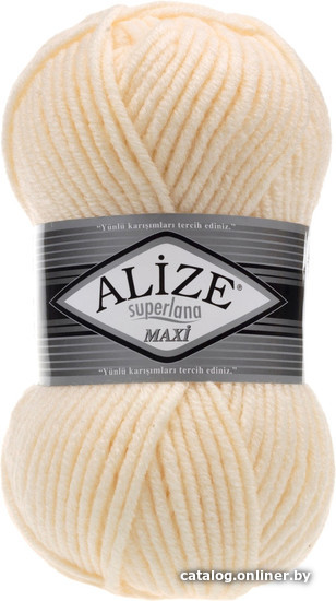 

Пряжа для вязания Alize Superlana Maxi 01 (100 м, кремовый)