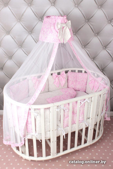 

Постельное белье Amarobaby Premium Элит (18 предметов, розовый)