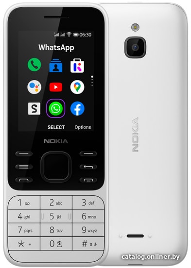 

Кнопочный телефон Nokia 6300 4G Dual SIM (белый)