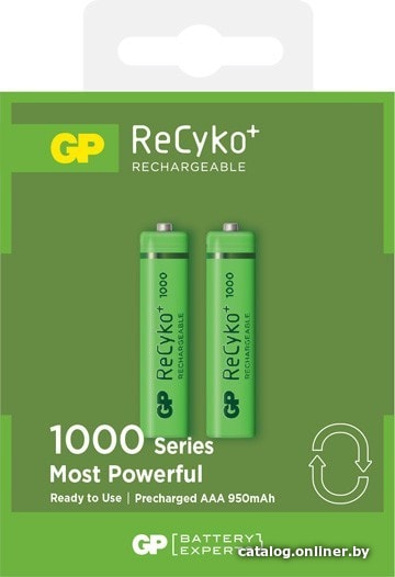 

Аккумулятор GP ReCyko+ AAA 950 mAh 2 шт. 100AAAHCE-2GBE2