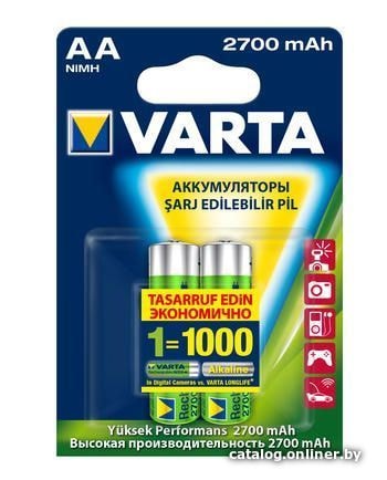 

Аккумулятор Varta AA 2700mAh 2 шт.