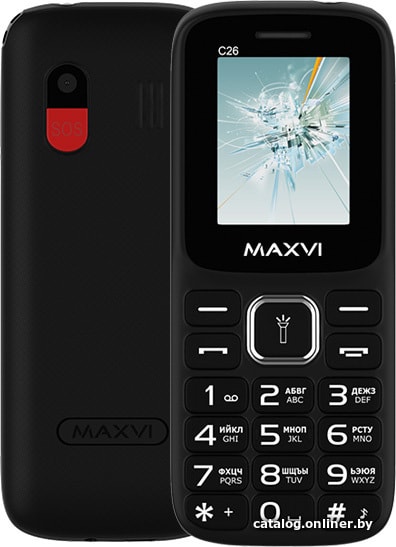 

Кнопочный телефон Maxvi C26 (черный/синий)