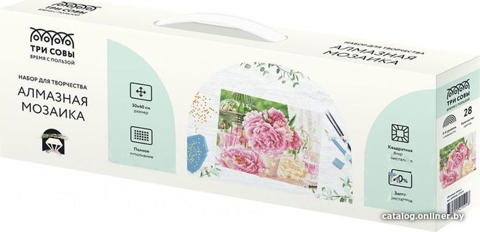 

Алмазная мозаика Три совы Розовые пионы АМ3040_47524