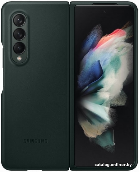 

Чехол для телефона Samsung Leather Cover для Samsung Galaxy Z Fold3 (зеленый)