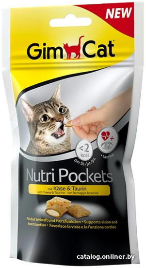 

Лакомство для кошек GimCat Nutri Pockets c сыром и таурином 927725 (60 г)