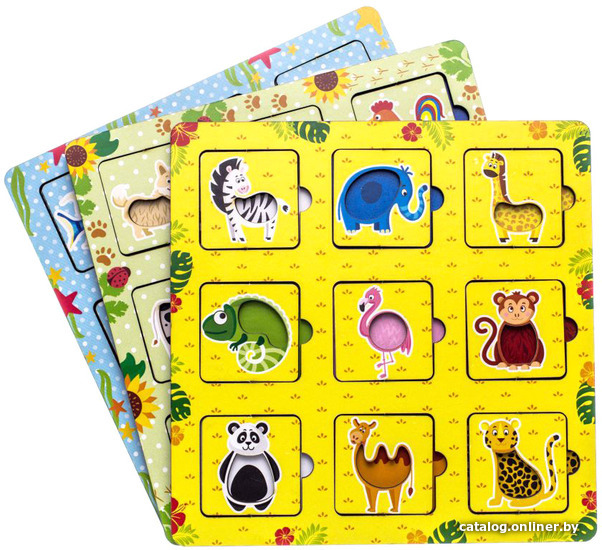 

Мозаика/пазл WoodLand Toys Рамка-вкладыш. Животный мир 155101