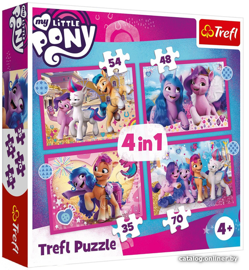 

Набор пазлов Trefl Разноцветные пони. My Little Pony 34375 (4 в 1)