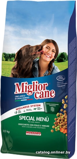 

Сухой корм для собак Migliorcane Special Menu крокеты с курицей и овощами 10 кг