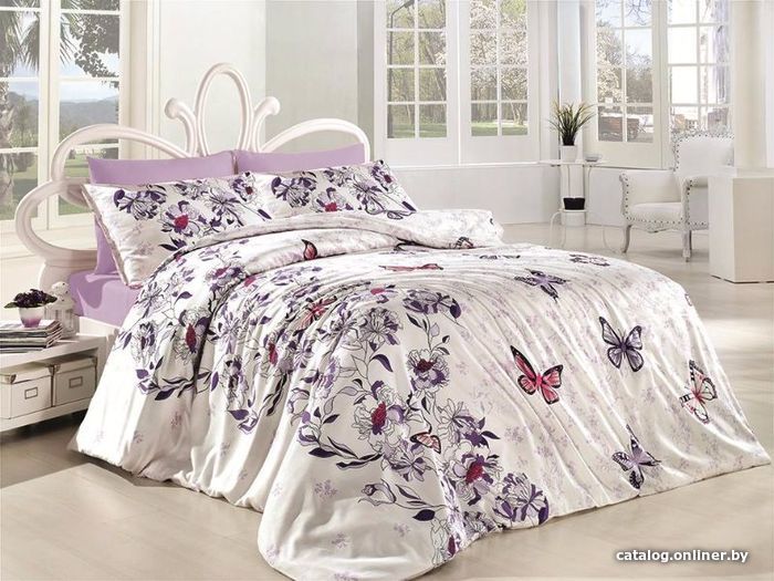 

Постельное белье Karven N023 Kelebek Lilac (евро)
