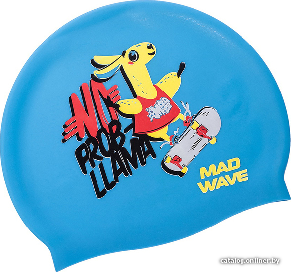 

Шапочка для плавания Mad Wave Llama (голубой)