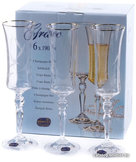 

Набор бокалов для шампанского Bohemia Crystal Grace 40792/Q9165/190