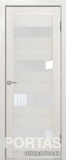 

Межкомнатная дверь Portas S23 90x200 (французский дуб, стекло lacobel белый лак)
