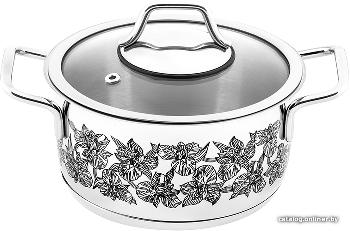 

Кастрюля Elan Gallery Гармония вкуса Серебро Ирисы 120866