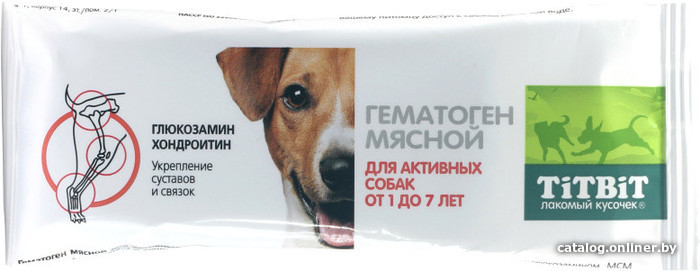 

Лакомство для собак TiTBiT Гематоген мясной для активных собак 35 г