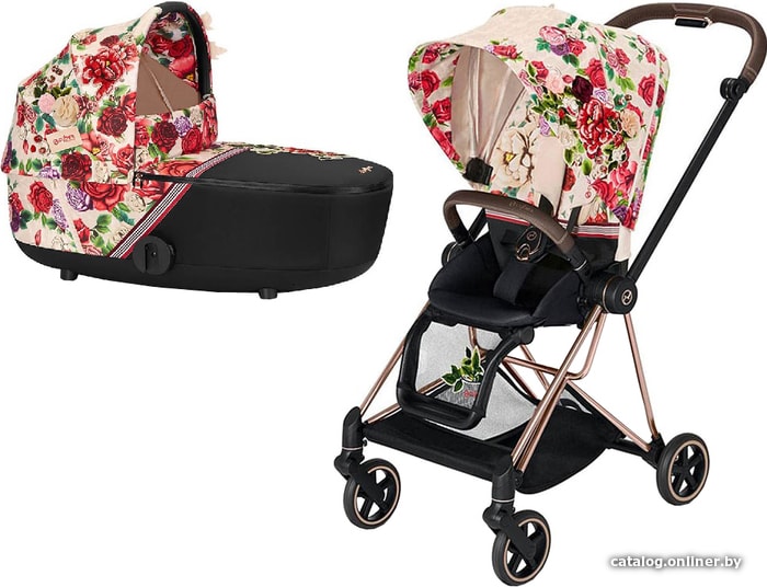 

Универсальная коляска Cybex Mios (2 в 1, spring blossom light, шасси rose gold)