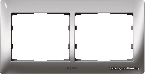 

Рамка Legrand Galea Life 2 пост (горизонтальная, хром)