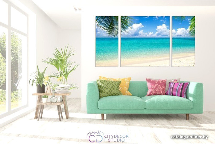 

Модульная картина Citydecor Море/Водопады 6.7 60x118 см