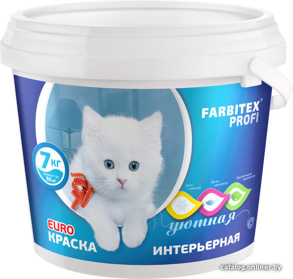 

Краска Farbitex Profi Акриловая интерьерная 7 кг (белый)